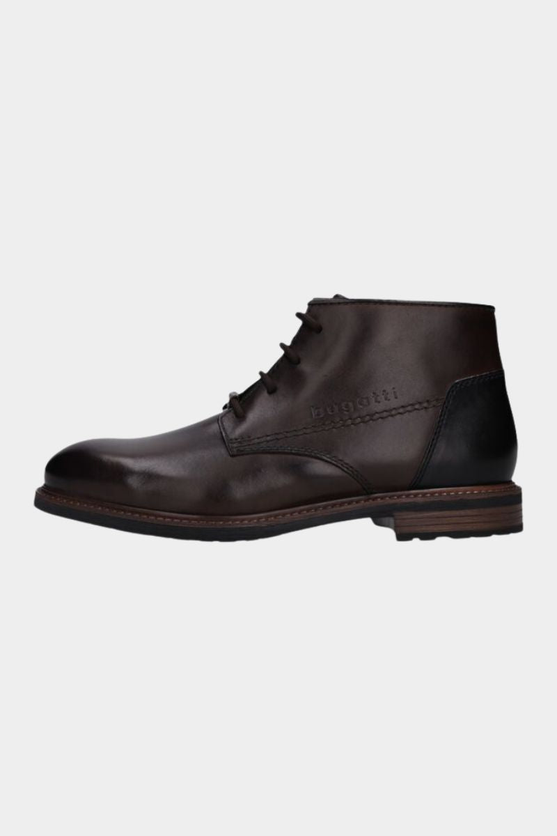 Bugatti AYR31 Mosta Leather Lace-Up Boot Dark Brown