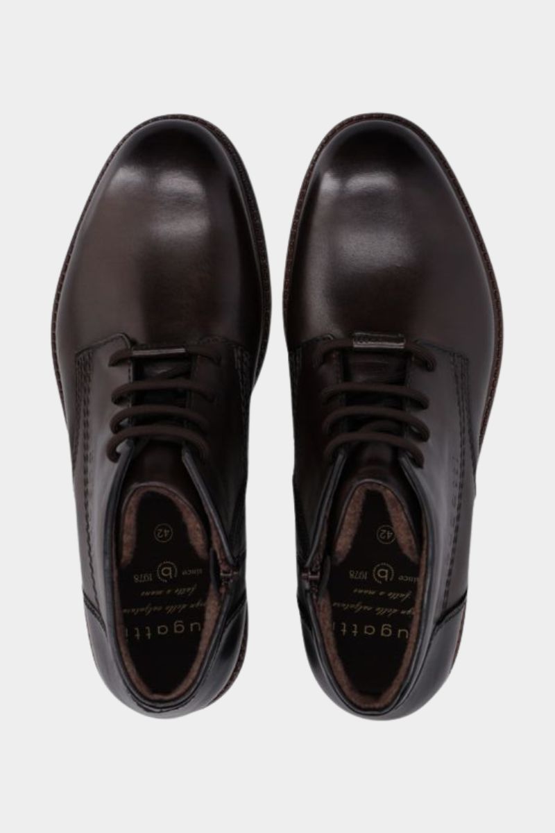 Bugatti AYR31 Mosta Leather Lace-Up Boot Dark Brown
