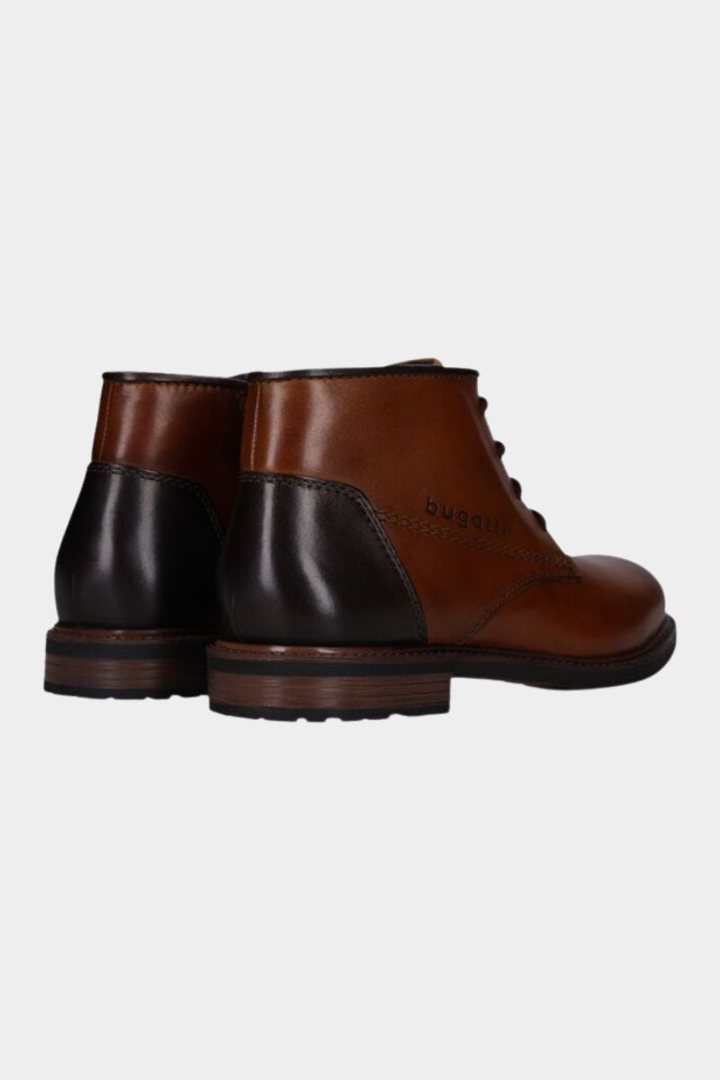 Bugatti AYR31 Mosta Leather Lace-Up Boot Cognac