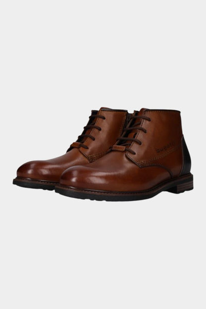 Bugatti AYR31 Mosta Leather Lace-Up Boot Cognac