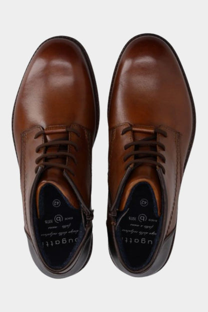 Bugatti AYR31 Mosta Leather Lace-Up Boot Cognac