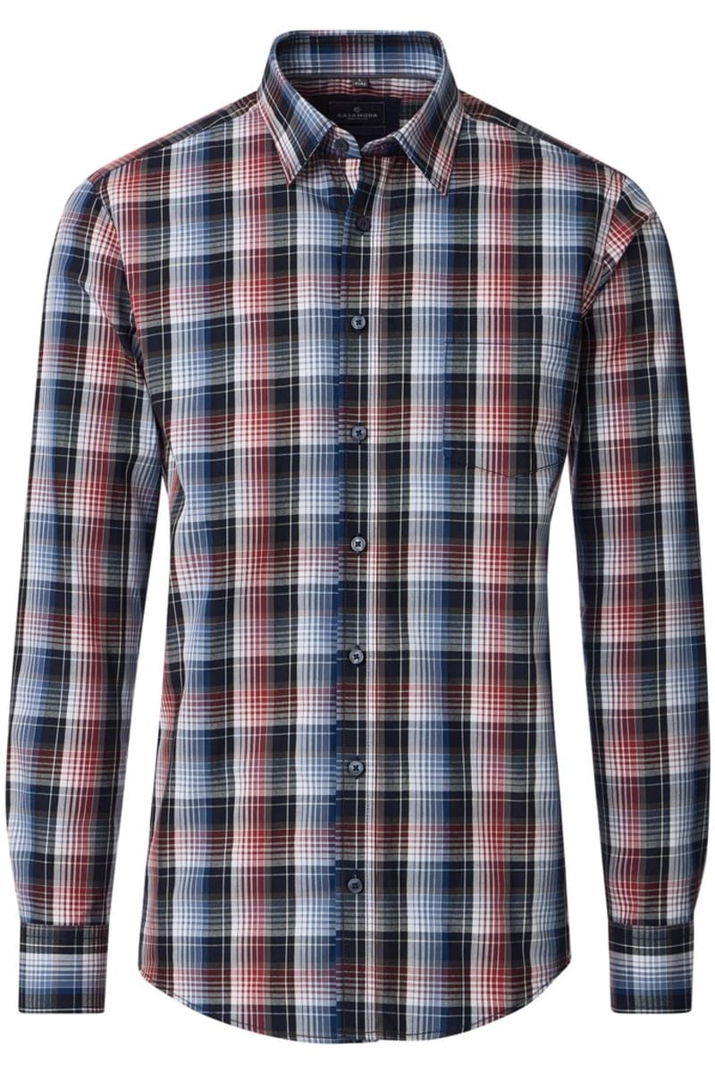 Casa Moda 32780 Comfort Fit Printed Dobby Shirt Blue