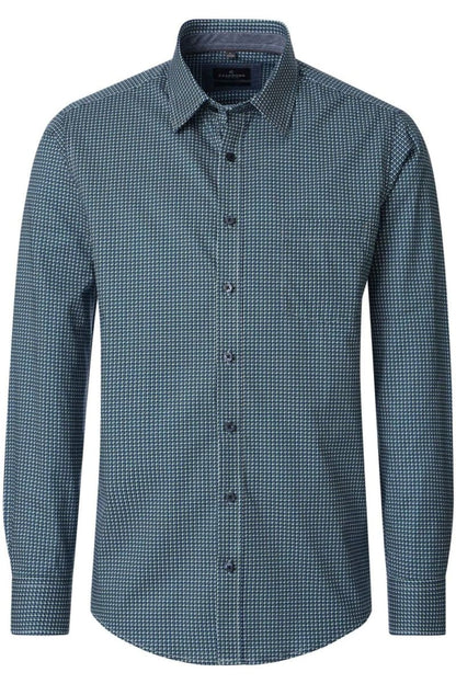 Casa Moda 33020 Comfort Fit Printed Poplin Shirt Blue