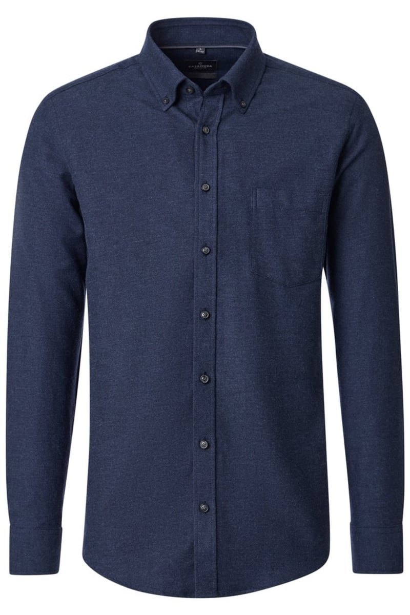 Casa Moda 33010 Comfort Fit Mélange Cotton Shirt Navy