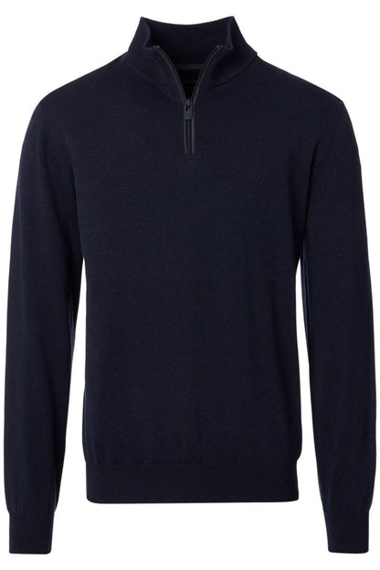 Casa Moda 4410 Regular Fit Cotton Zip Neck Jumper Navy
