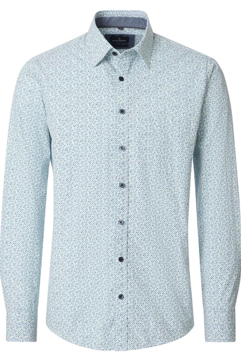 Casa Moda 32680 Comfort Fit Printed Poplin Shirt Petrol