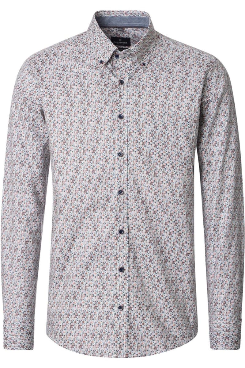 Casa Moda 32990 Comfort Fit Printed Twill Shirt Red