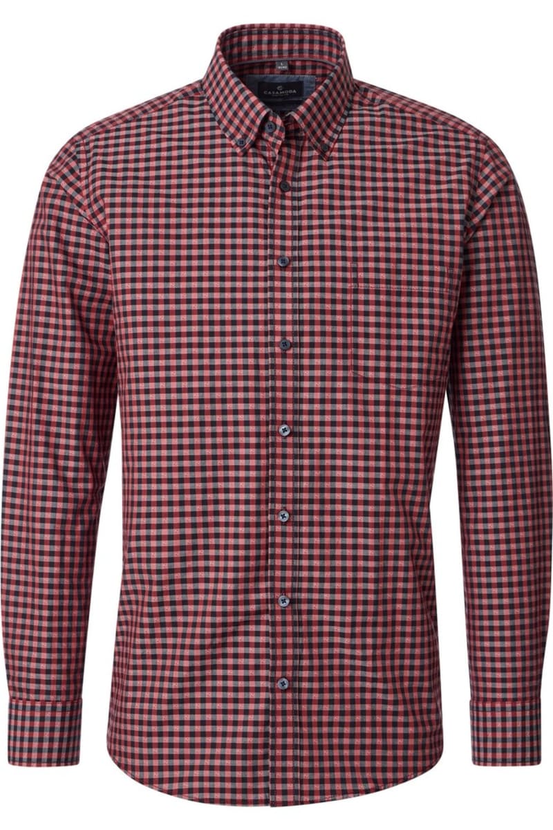 Casa Moda 33000 Comfort Fit Checked Dobby Shirt Red