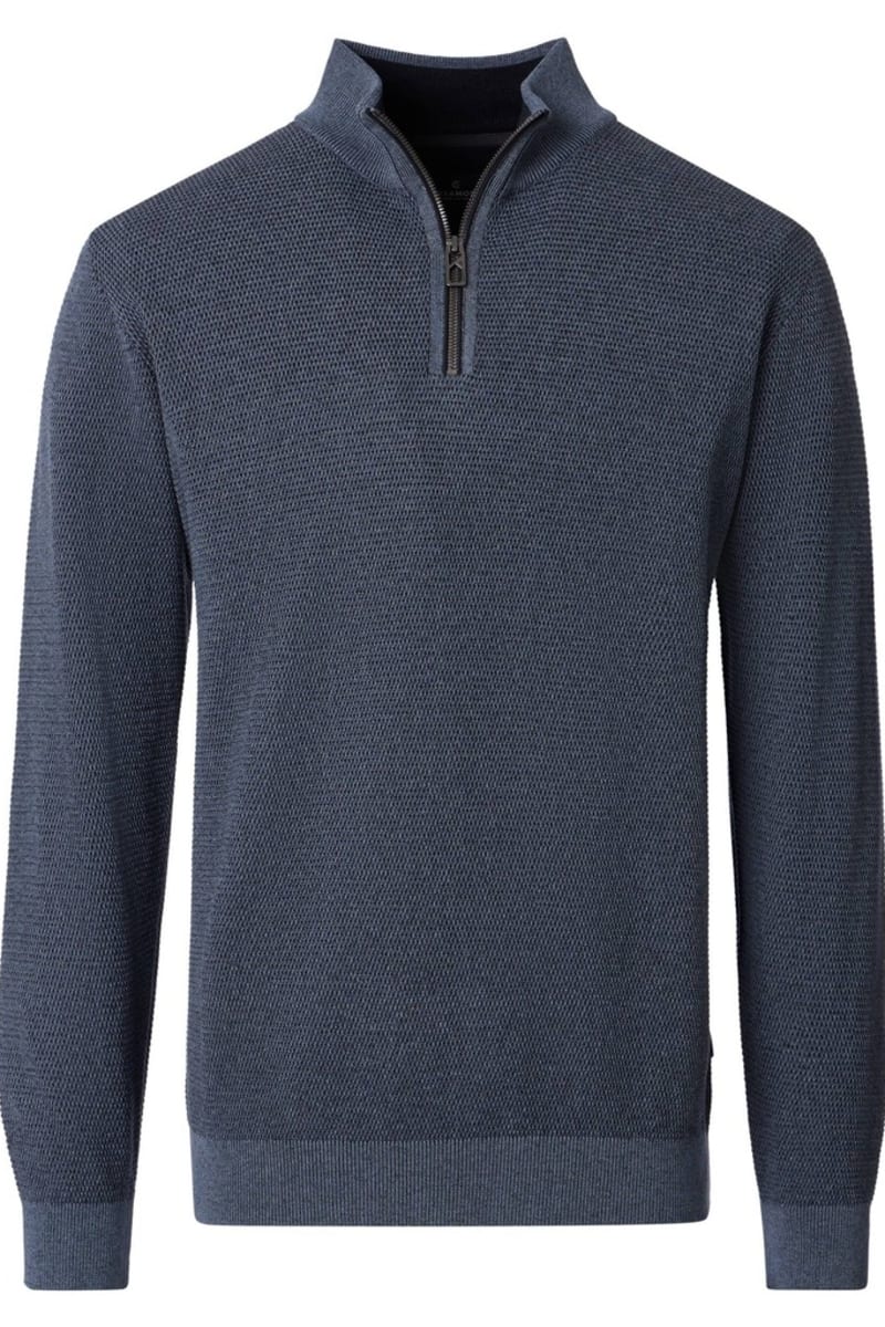 Casa Moda 79000 Regular Fit Cotton Zip Neck Jumper Silver