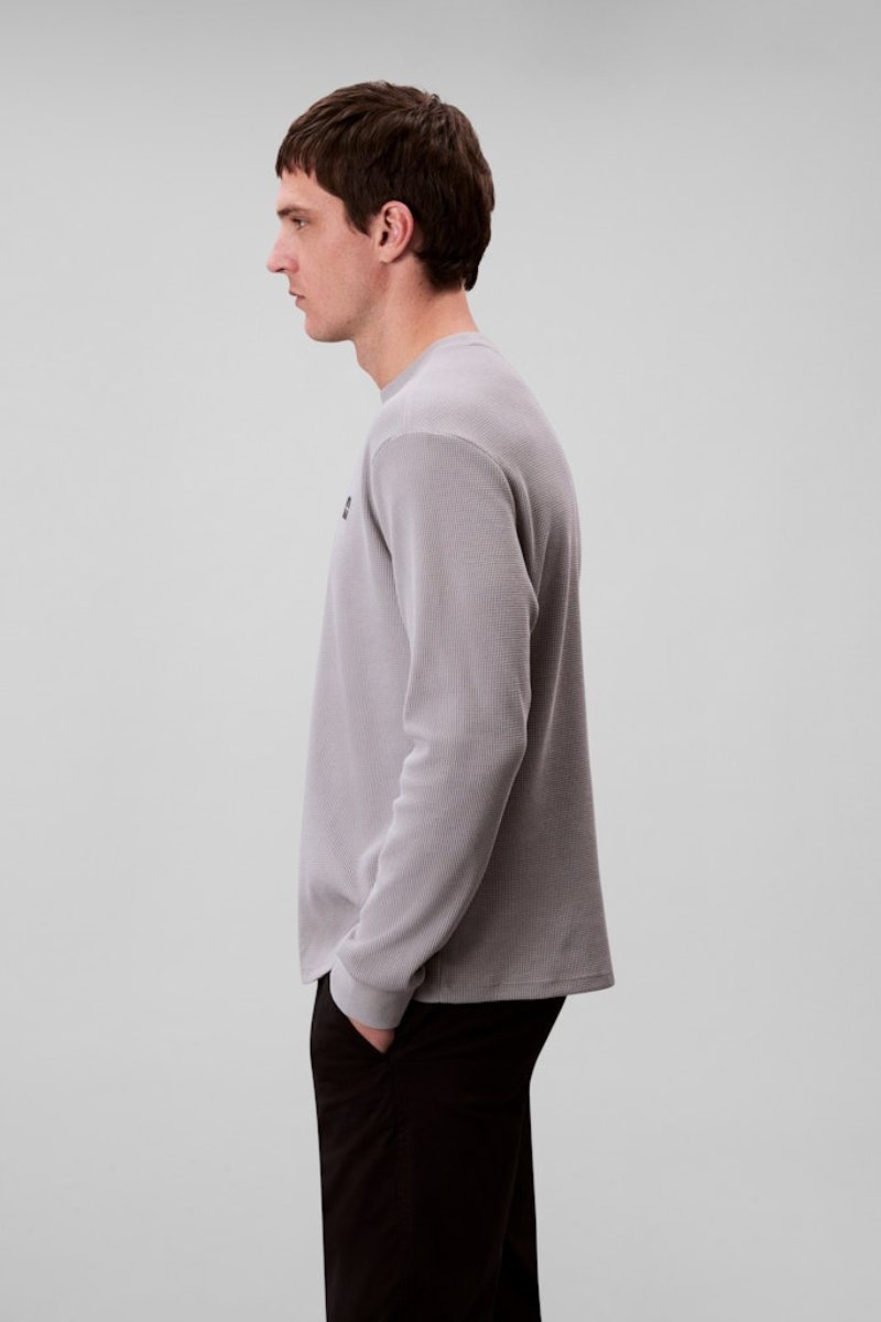 Calvin Klein 2176 LS Waffle Badge Crew Grey