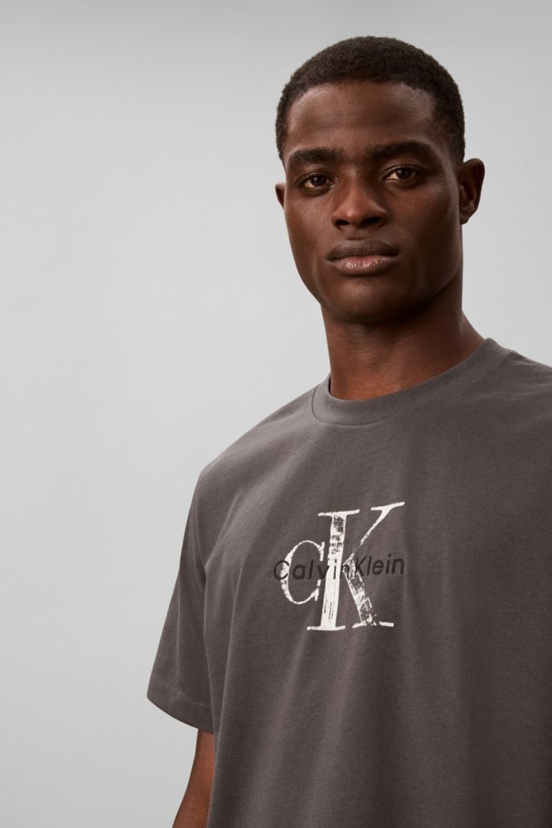 Calvin Klein 844G 20s EZ Distressed T-Shirt Volcanic Ash