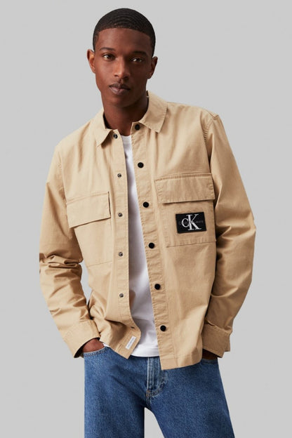 Calvin Klein Cargo Overshirt Beige