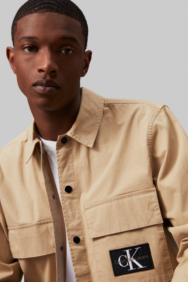 Calvin Klein Cargo Overshirt Beige