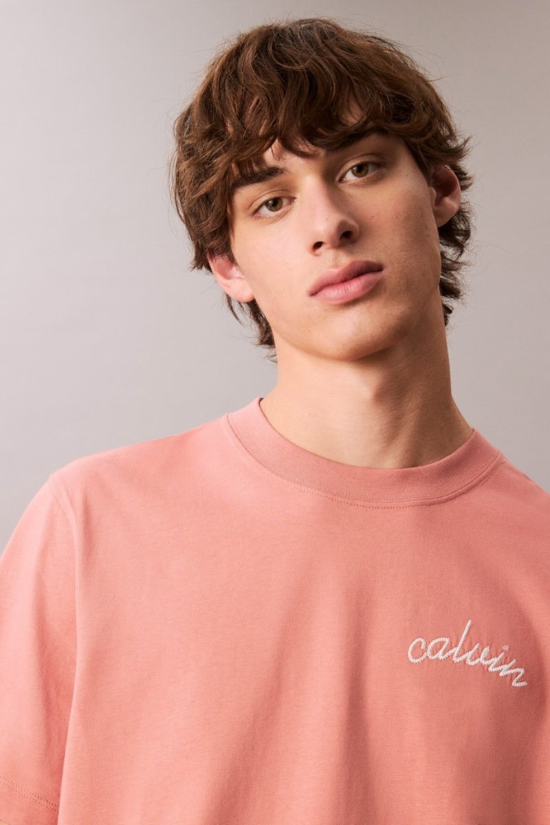 Calvin Klein 226g Left Chest Chain T-Shirt Sunset