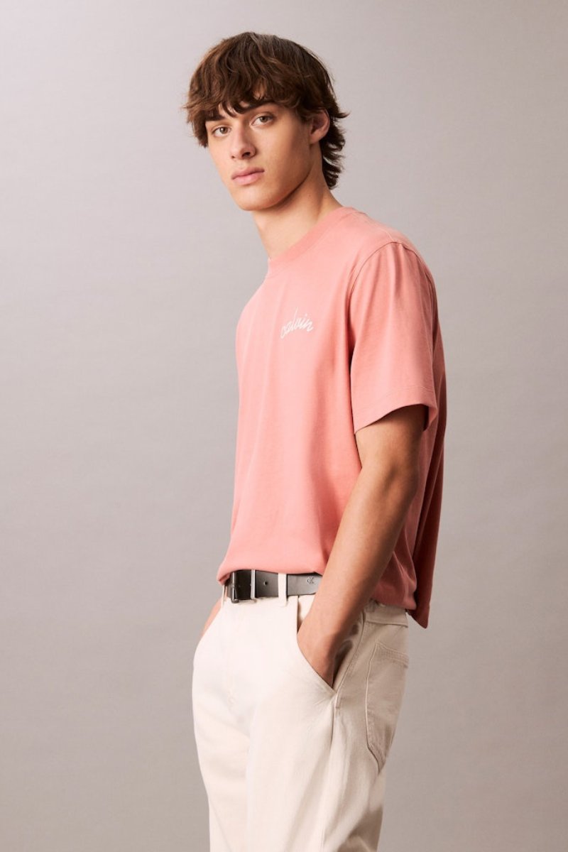 Calvin Klein 226g Left Chest Chain T-Shirt Sunset