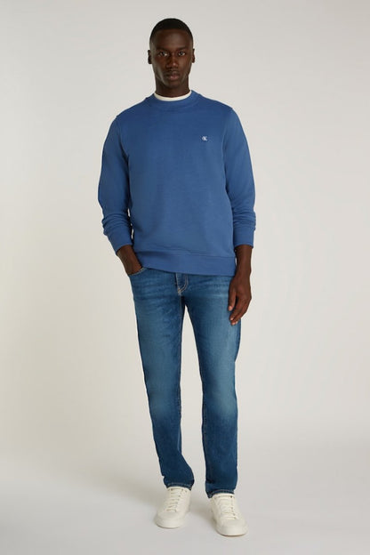 Calvin Klein Embroidered Badge Crew Blue