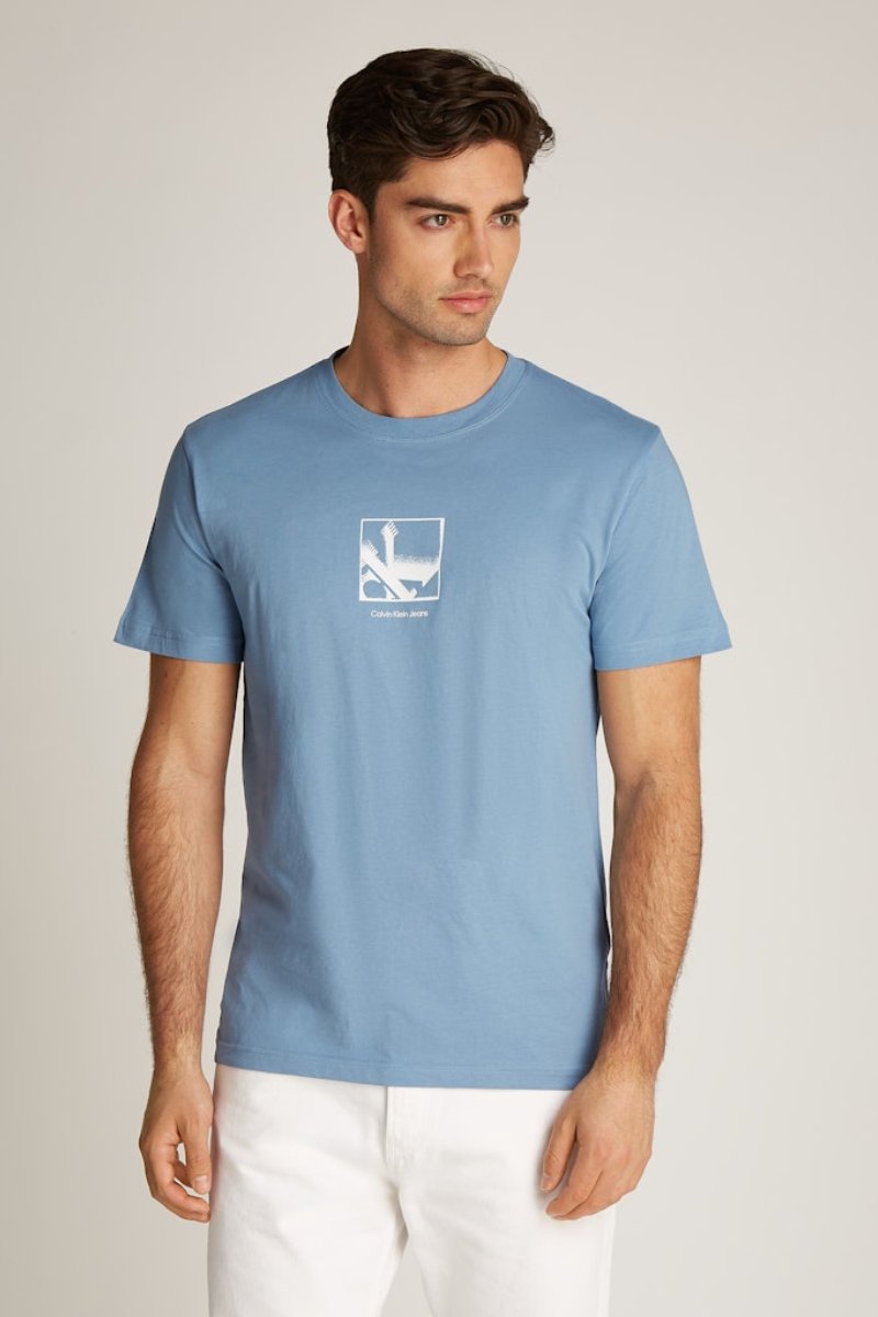 Calvin Klein Grid Box T-Shirt Blue