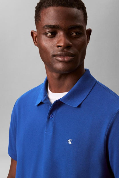 Calvin Klein 2692 Monogram Pique Polo Blue