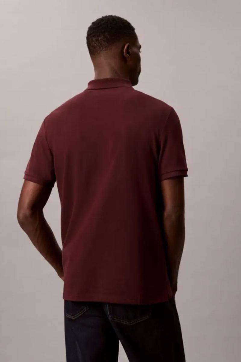 Calvin Klein 2692 Monogram Pique Polo Mocha