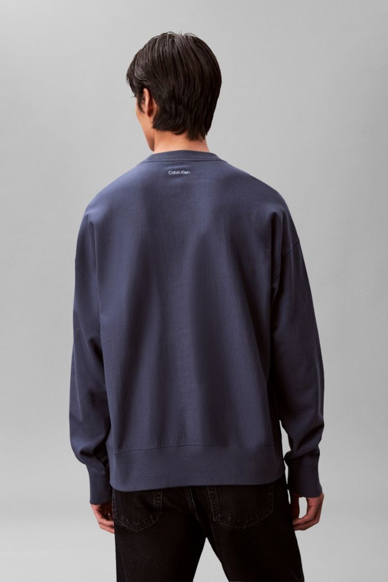 Calvin Klein 244 Premium Terry Crew Dark Denim