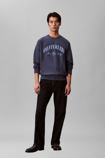 Calvin Klein 244 Premium Terry Crew Dark Denim