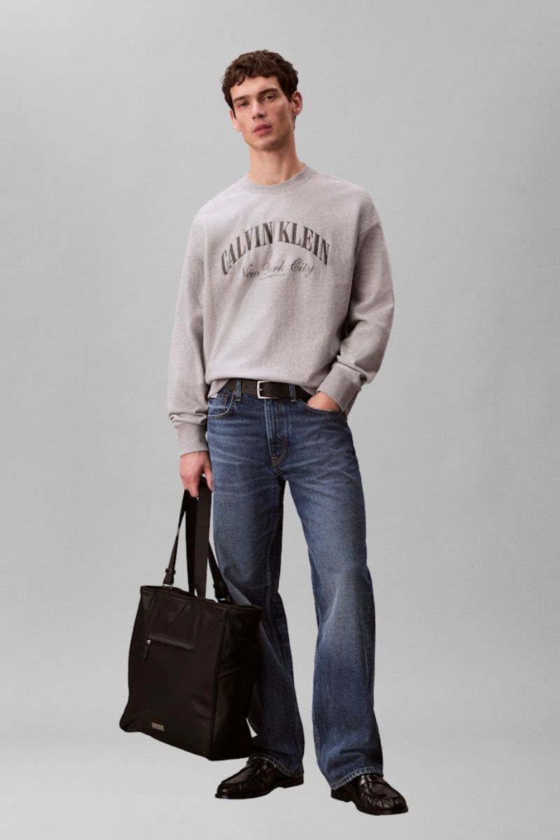 Calvin Klein 244 Premium Terry Crew Grey Heather