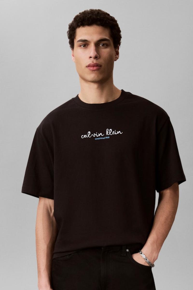 Calvin Klein 16s Travel Lines T-Shirt Black