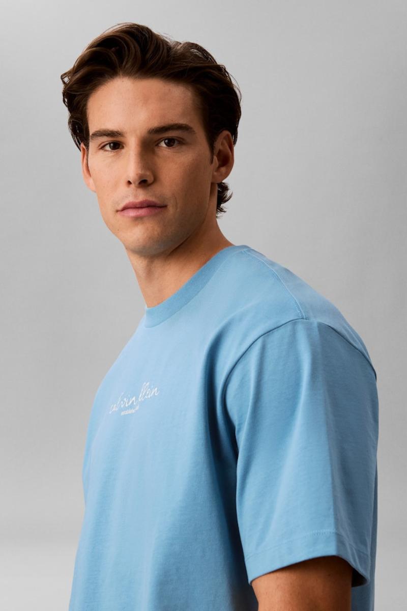 Calvin Klein 16s Travel Lines T-Shirt Blue