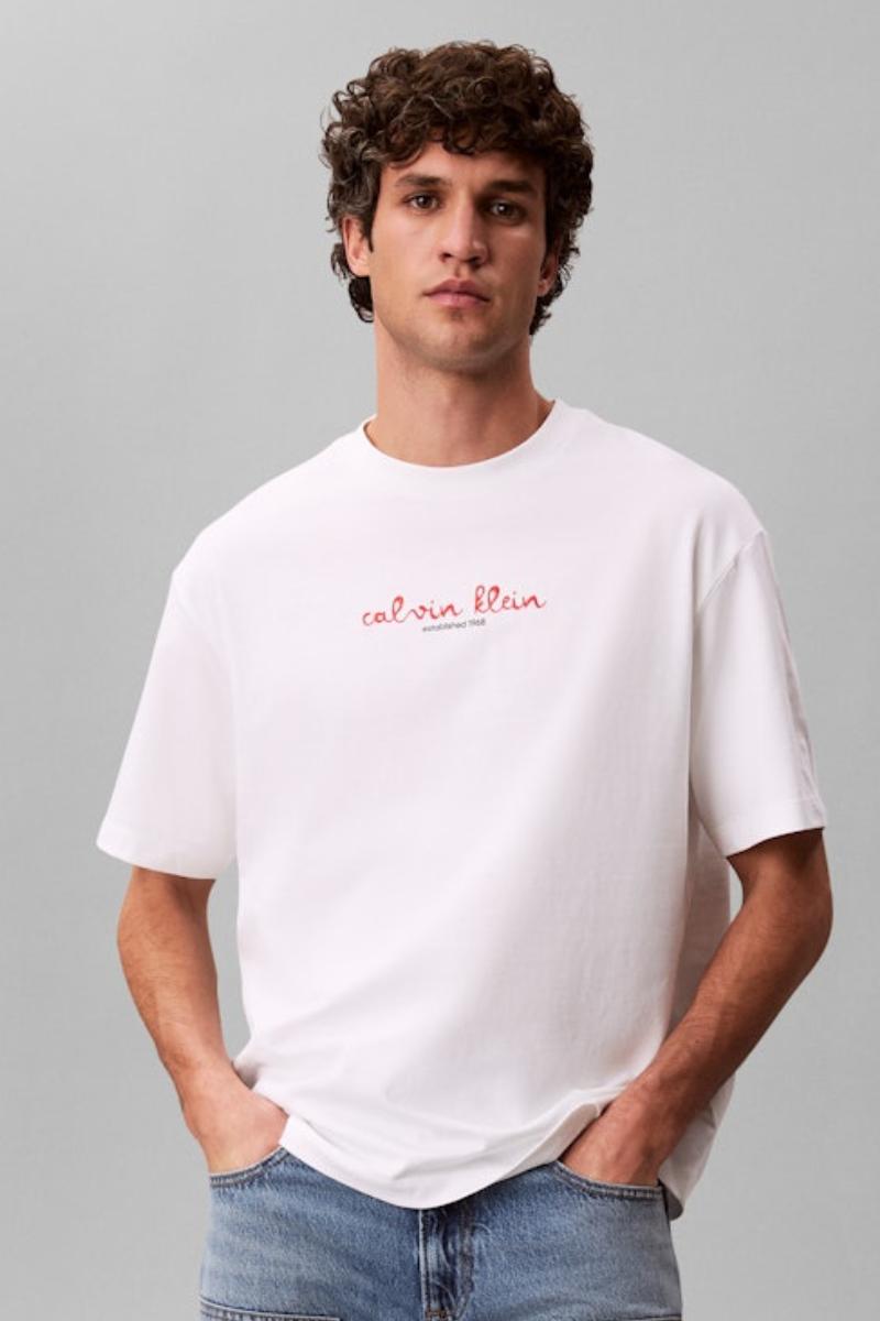 Calvin Klein 16s Travel Lines T-Shirt White