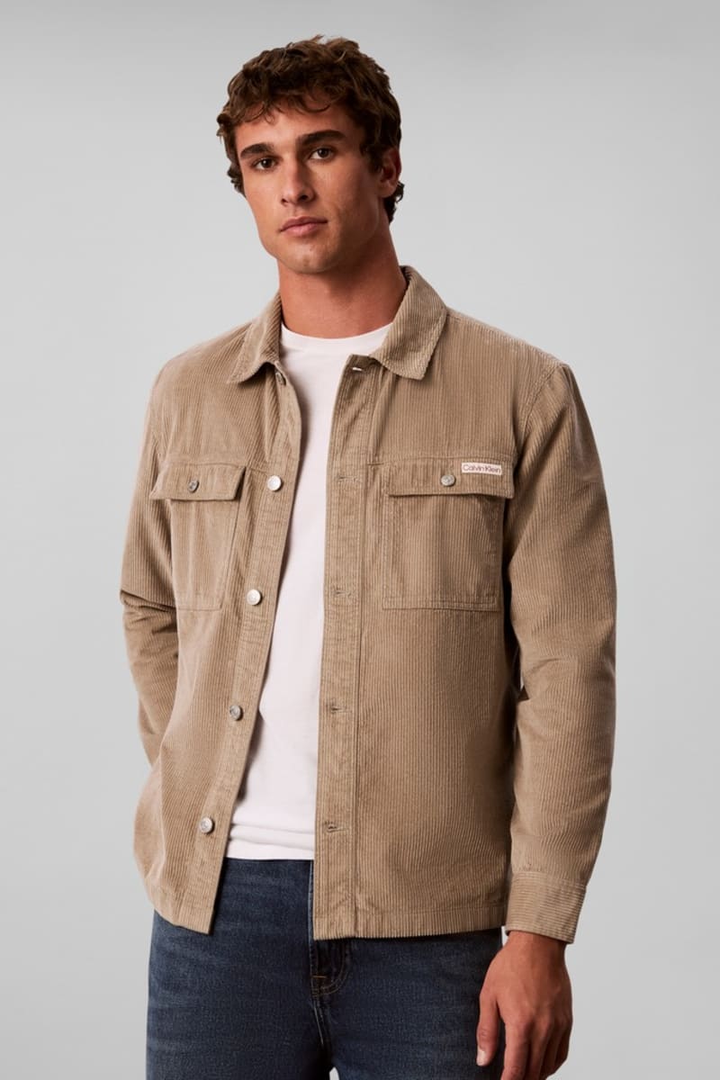 Calvin Klein corduroy overshirt cashew