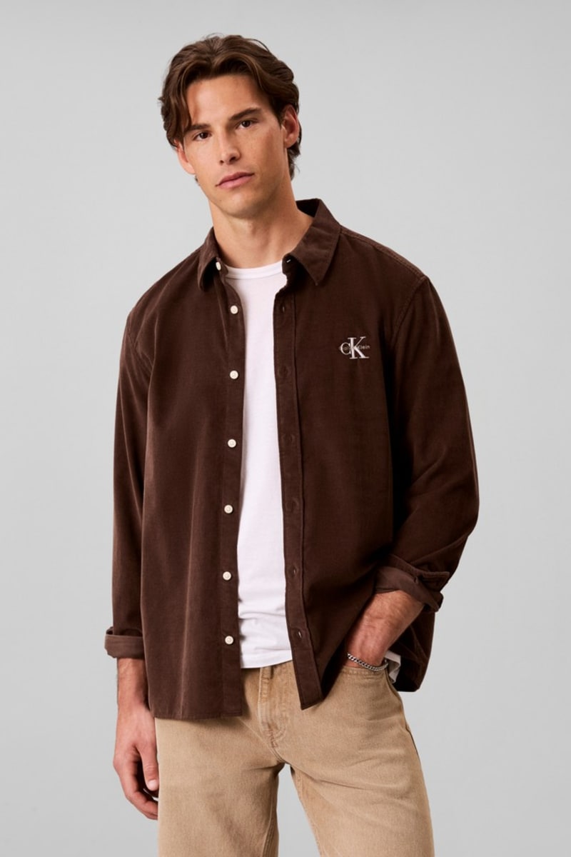 Calvin Klein corduroy shirt brown cork