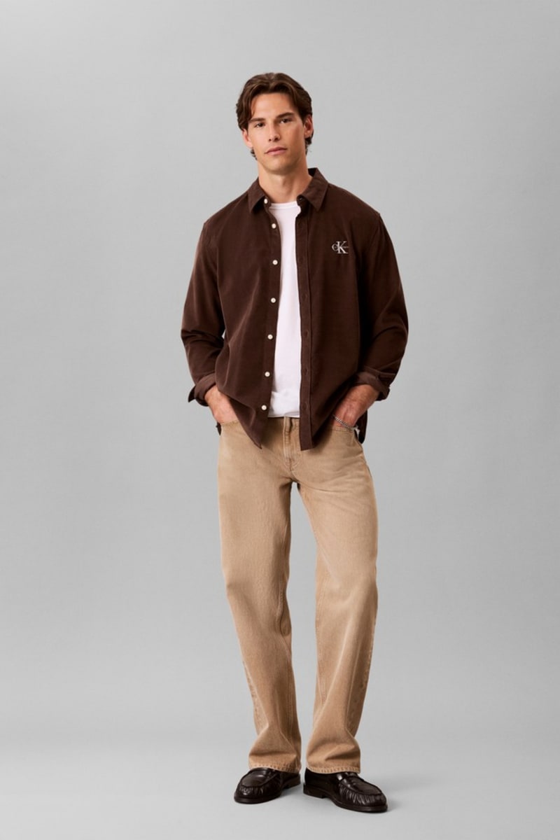 Calvin Klein corduroy shirt brown cork