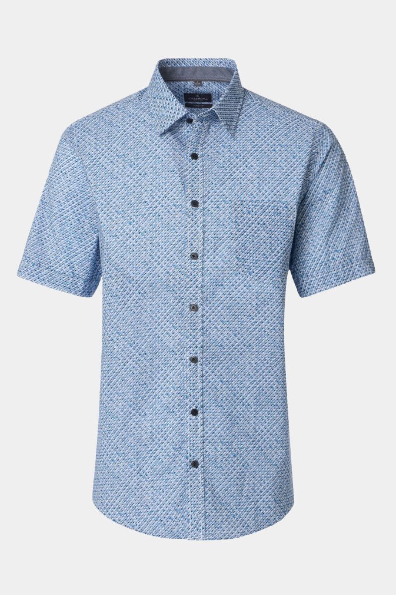 Casa Moda 31111 Comfort Fit SS Shirt Blue