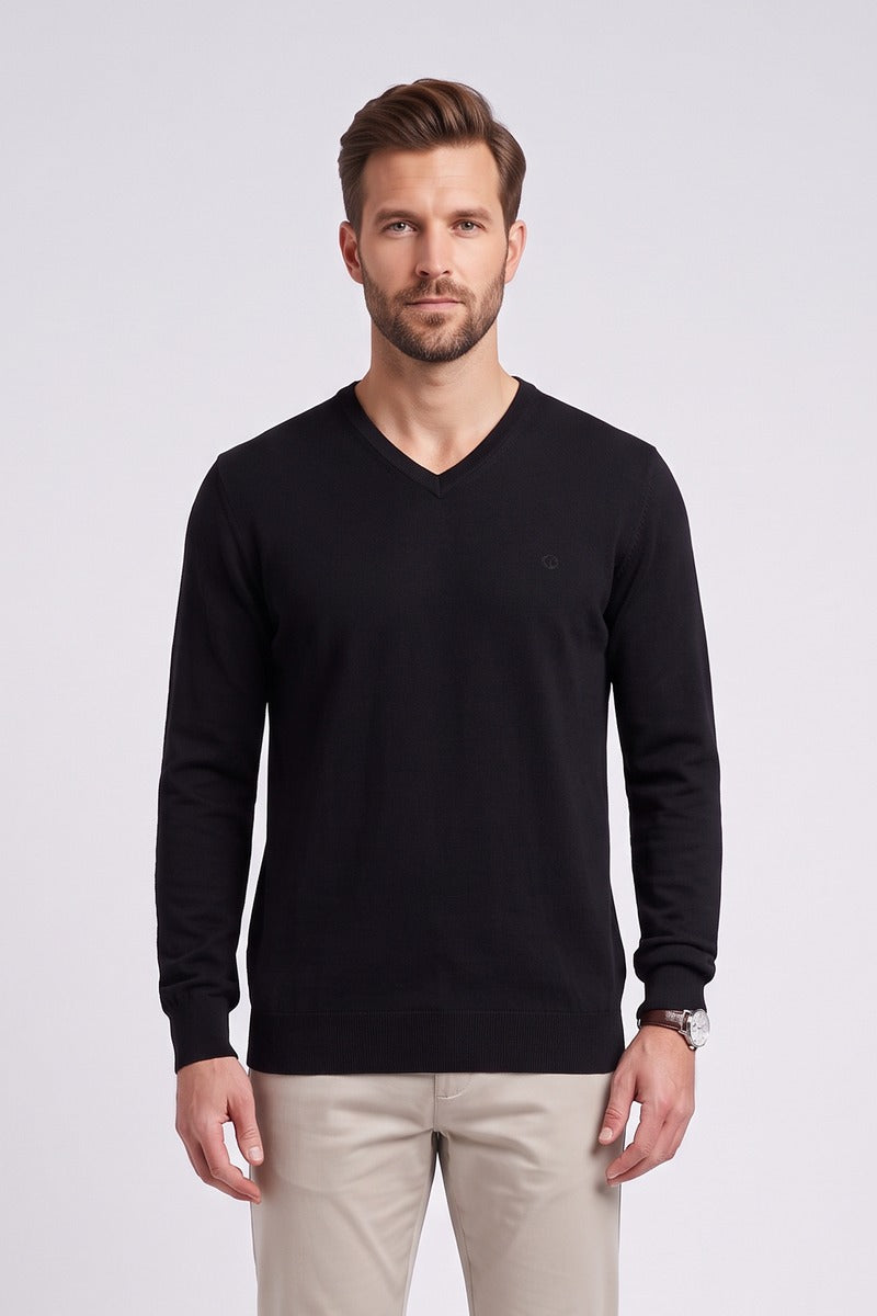 Casa Moda 4430 V Neck Black