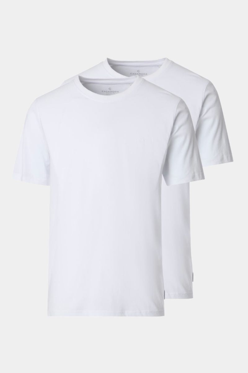 Casa Moda 92500 O Neck 2 Pack T-Shirts White