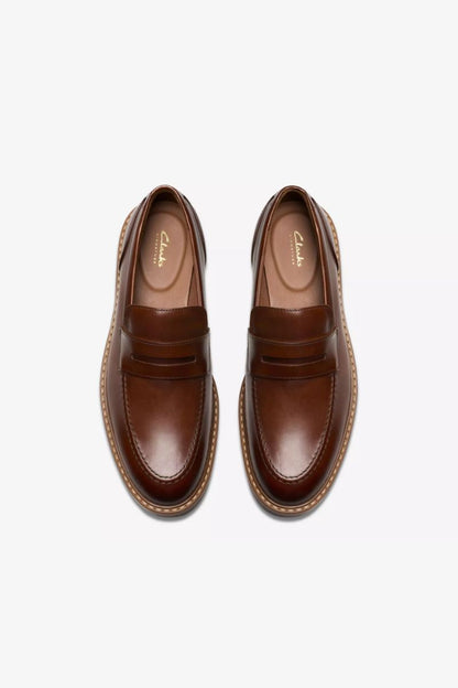 Clarks Aldwin Step Min Tan Leather Shoe
