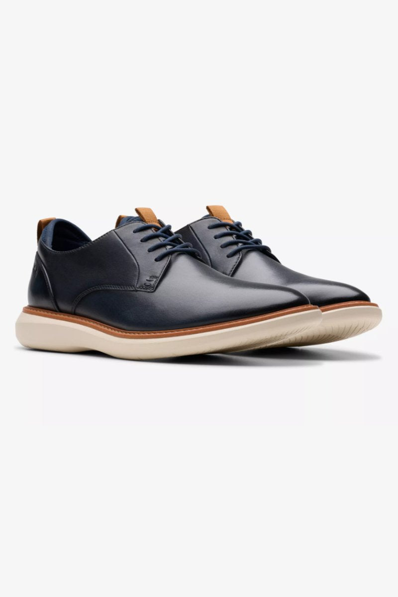 Clarks Brantin Shoe Navy Leather