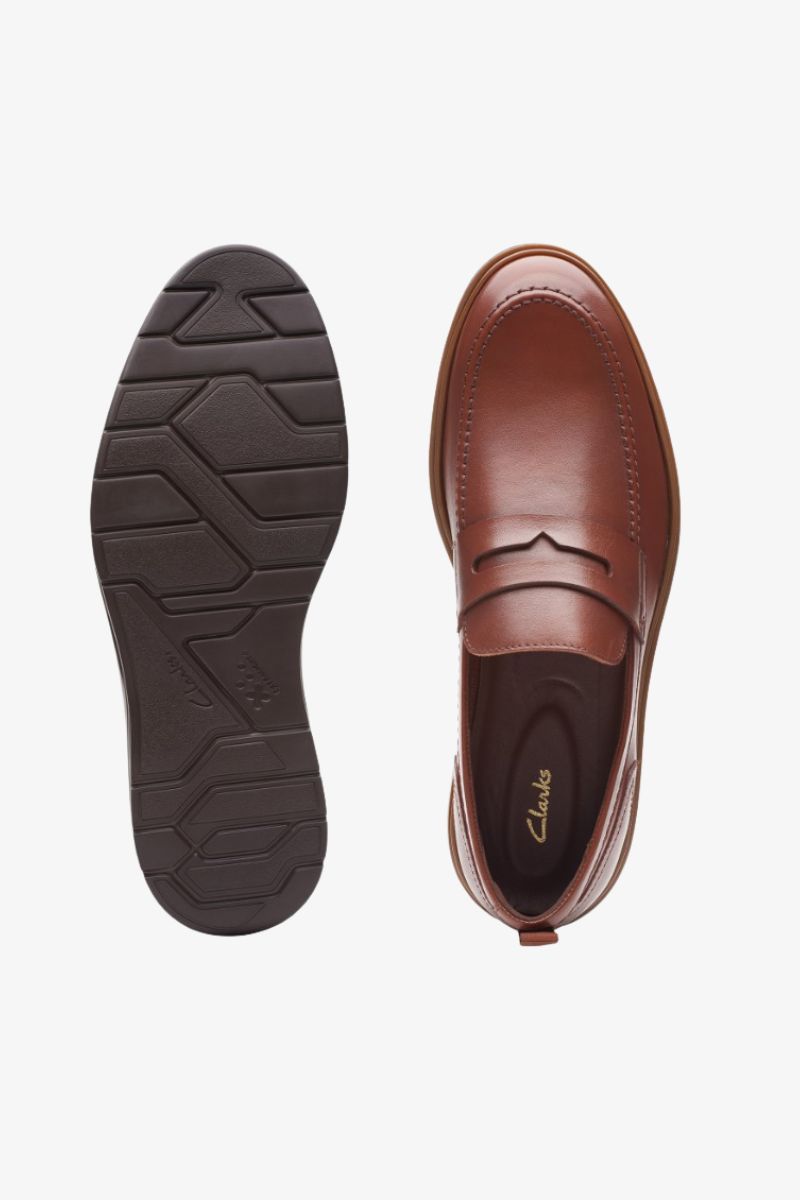 Clarks Chantry Slipon Shoes Tan Leather