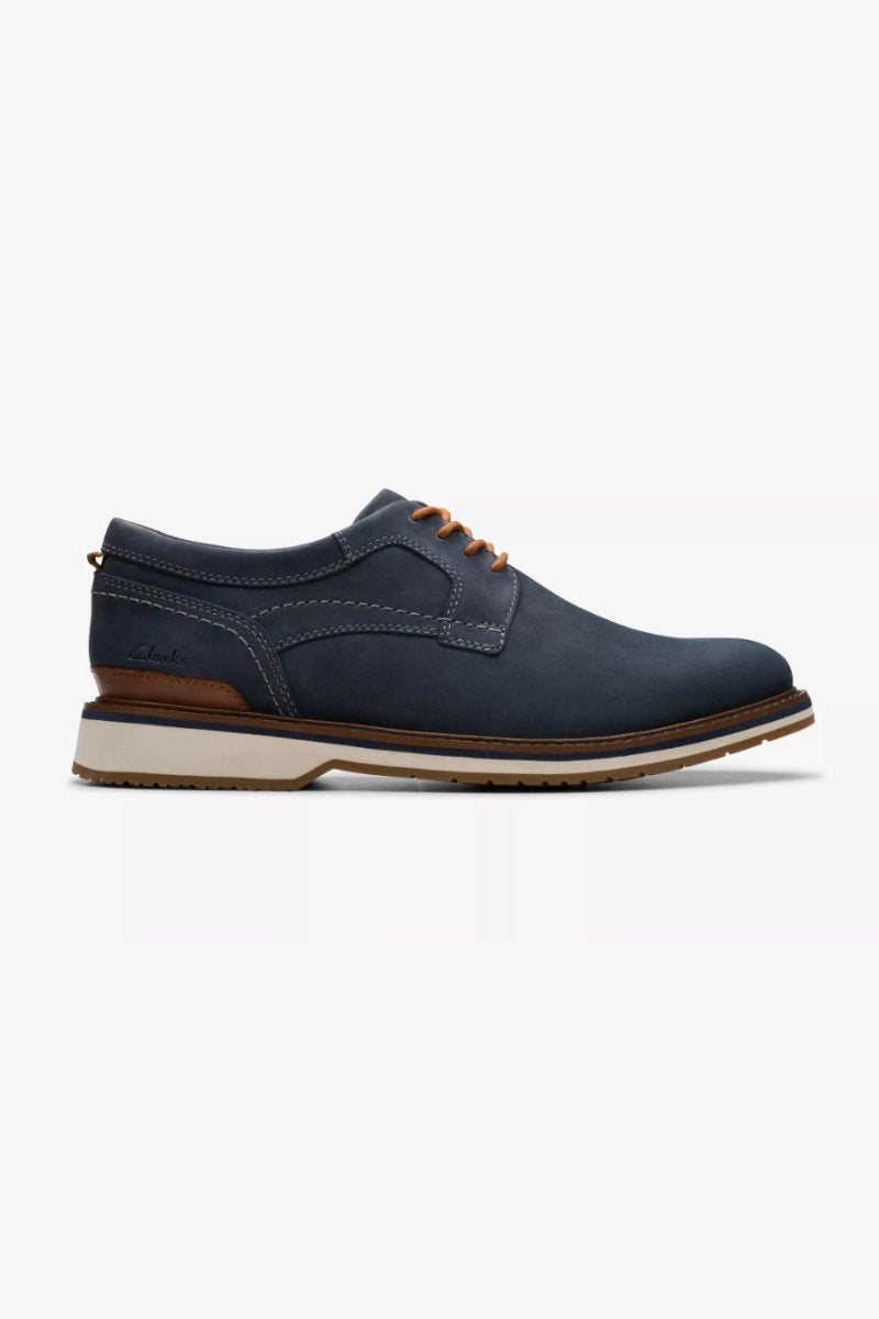 Clarks Monahan Plain Shoe Navy Nubuck