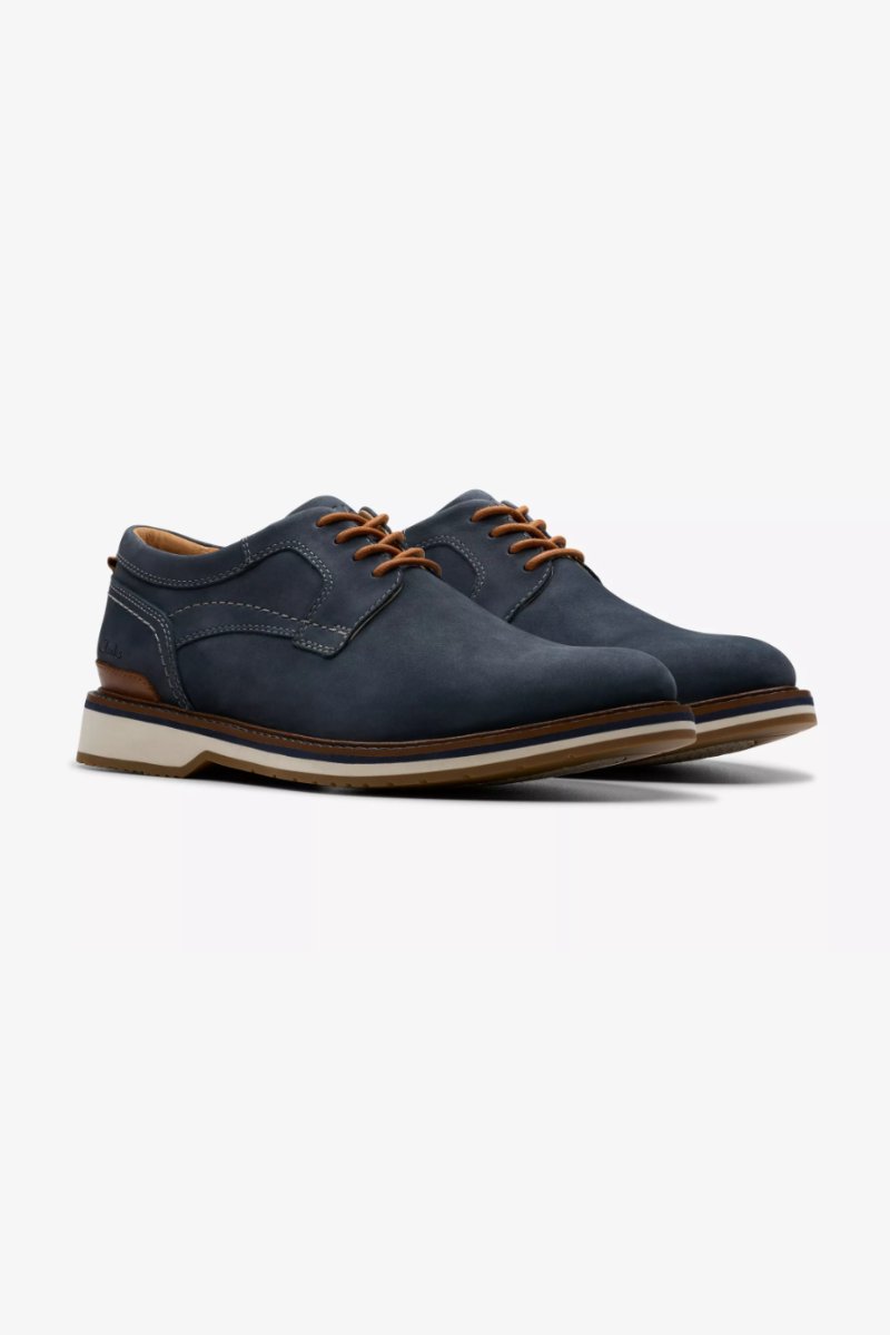 Clarks Monahan Plain Shoe Navy Nubuck