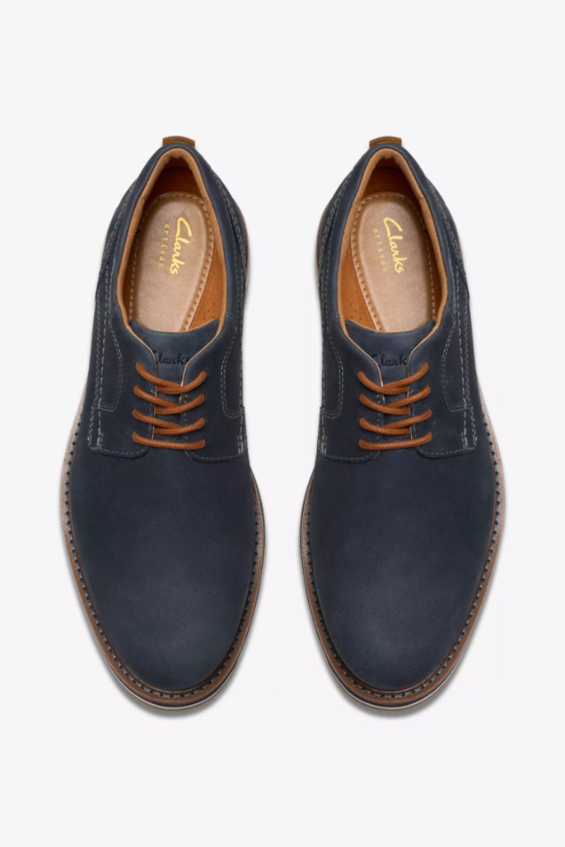 Clarks Monahan Plain Shoe Navy Nubuck