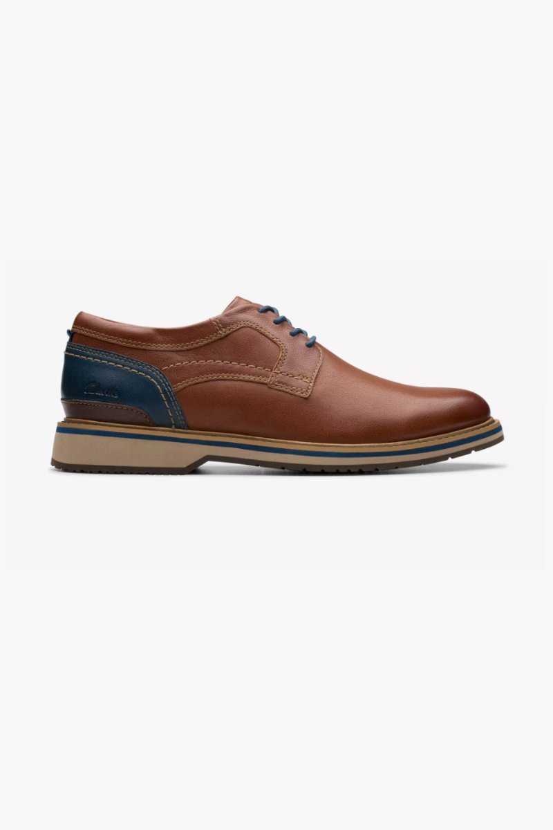 Clarks Monahan Plain Shoe Tan Leather