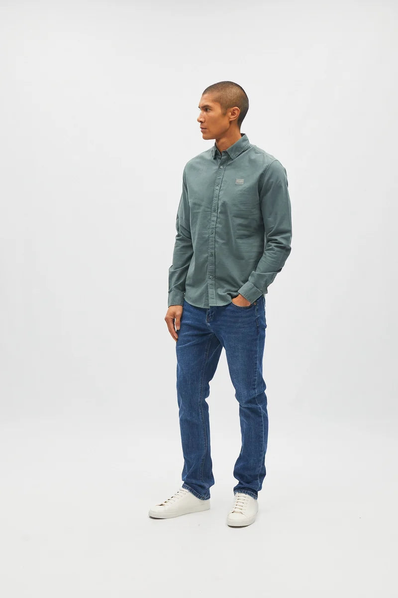 Diesel Devlyn Button Down Cotton Shirt Green Meadow