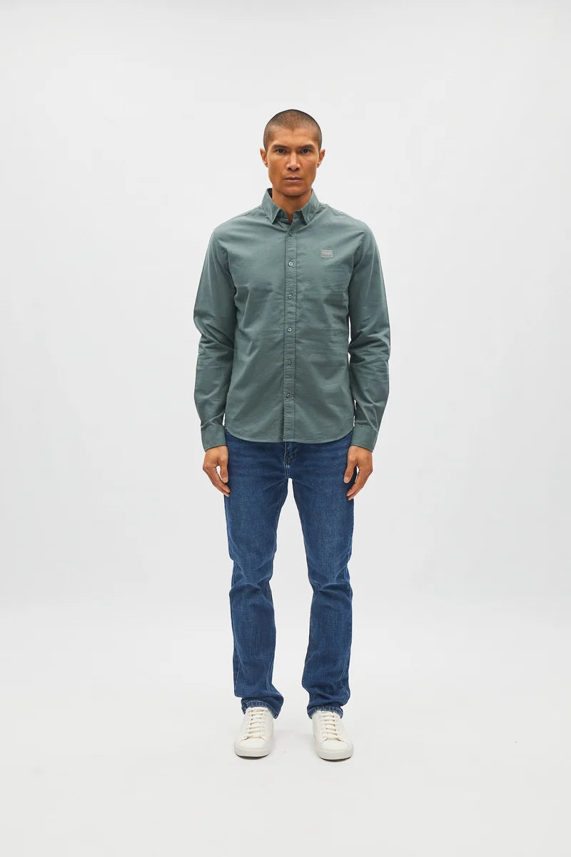Diesel Devlyn Button Down Cotton Shirt Green Meadow