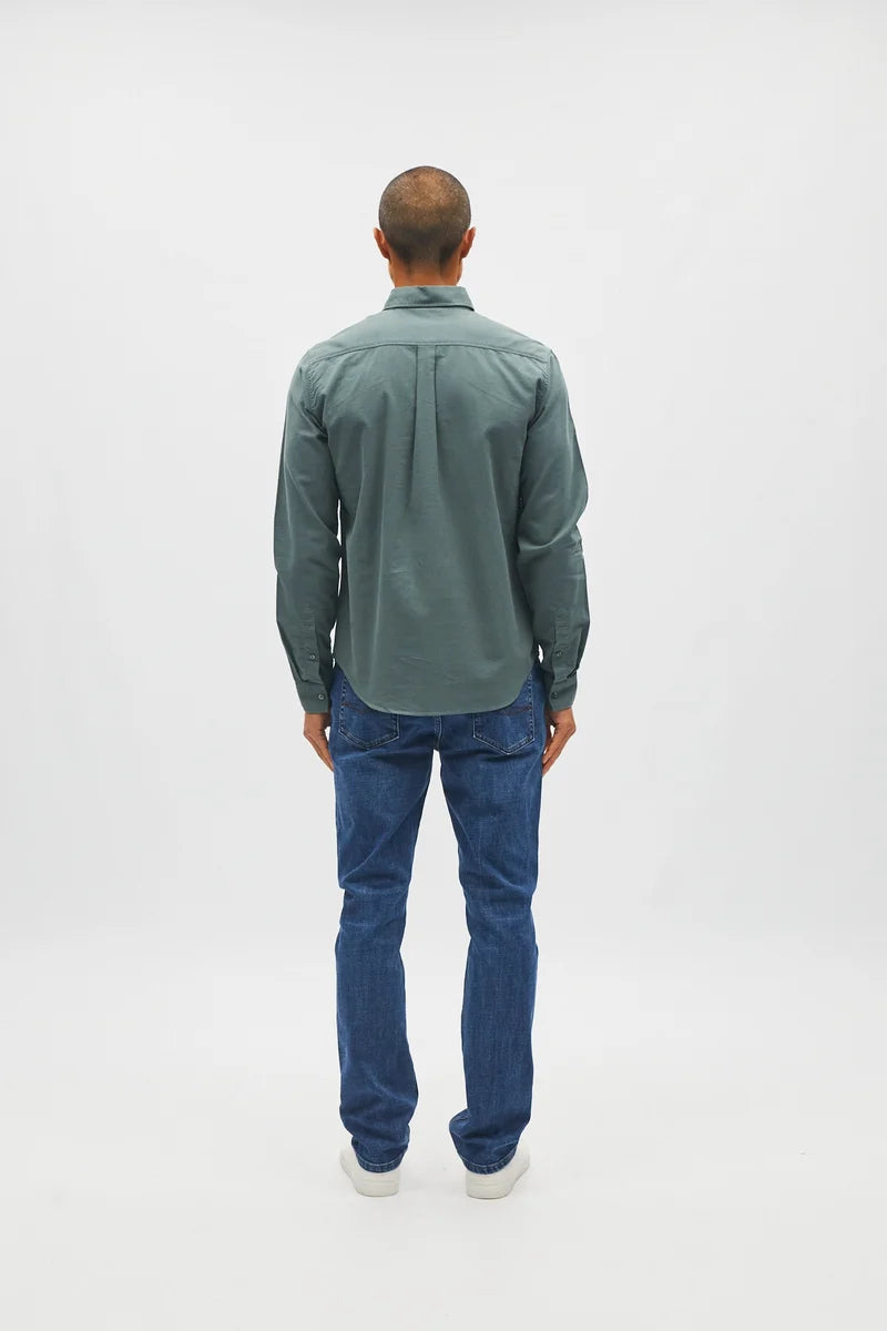 Diesel Devlyn Button Down Cotton Shirt Green Meadow