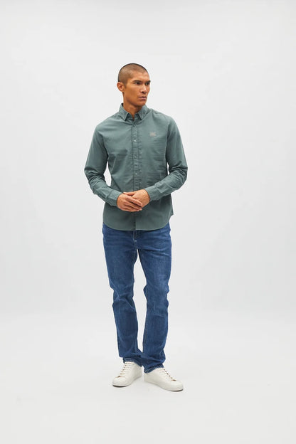 Diesel Devlyn Button Down Cotton Shirt Green Meadow