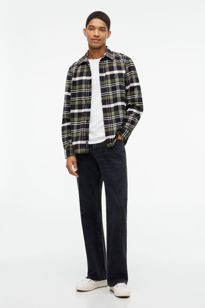Tommy Jeans 23615 Regular Pattern Corduroy Shirt Black Check