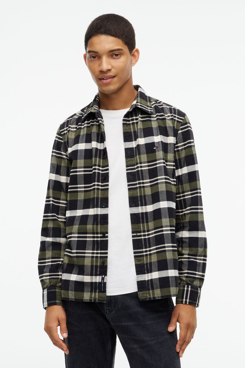 Tommy Jeans 23615 Regular Pattern Corduroy Shirt Black Check