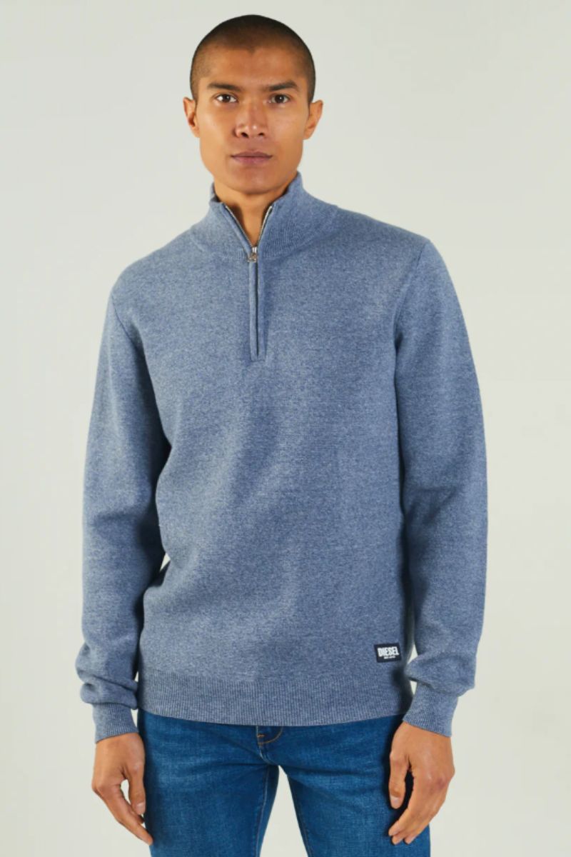 Diesel Colter Half Zip Knit Snorkel Blue