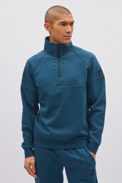Diesel Hatcher Half Zip Sweatshirt Ocean Teal